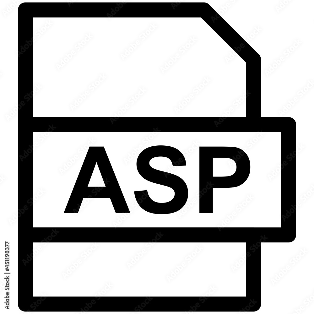 ASP File Format Vector line Icon Design ASP File Format Vector line Icon Design