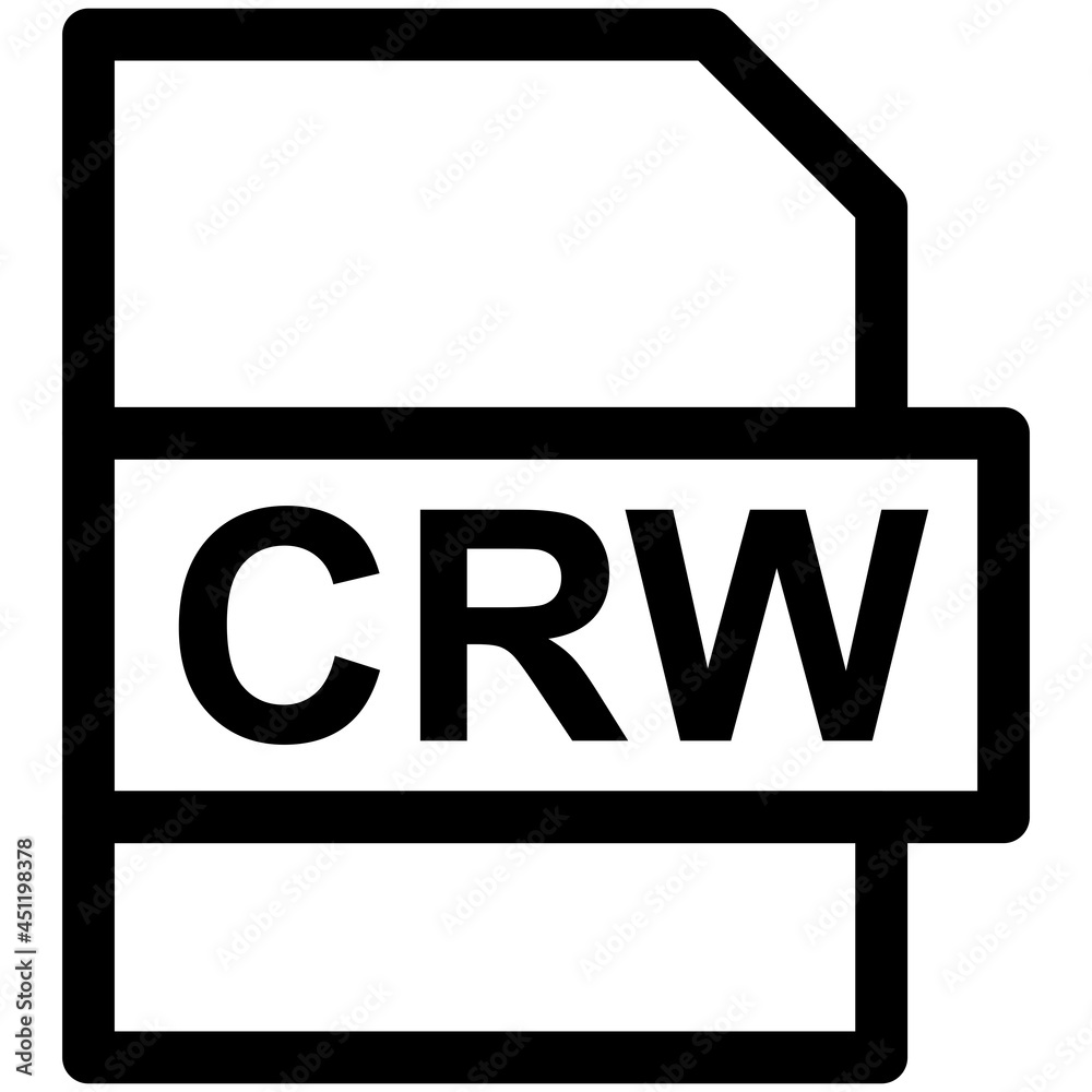CRW File Format Vector line Icon Design CRW File Format Vector line Icon Design
