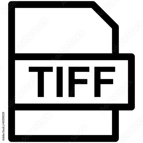 TIFF File Format Vector line Icon Design