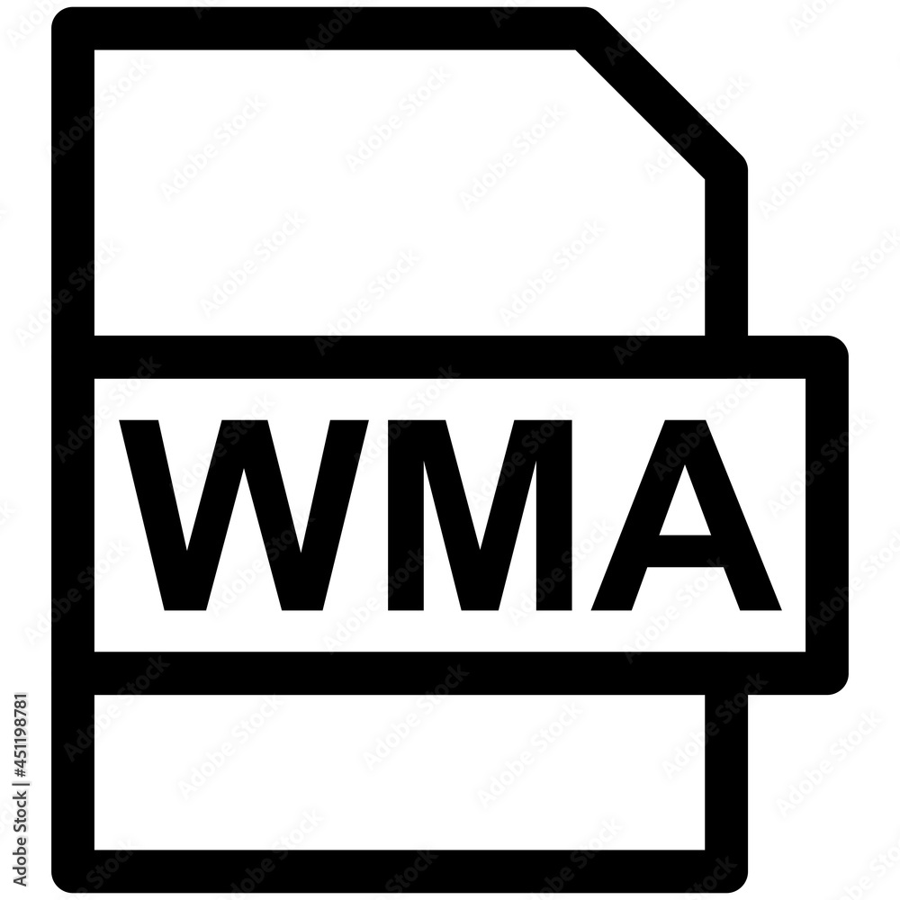 WMA File Format Vector line Icon Design