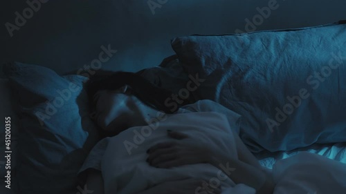 nightmare awakening bad dreams woman bed horror