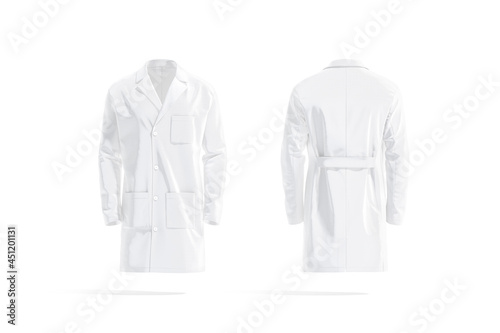 Εκτύπωση καμβά Blank white medical lab coat mockup, front and back view