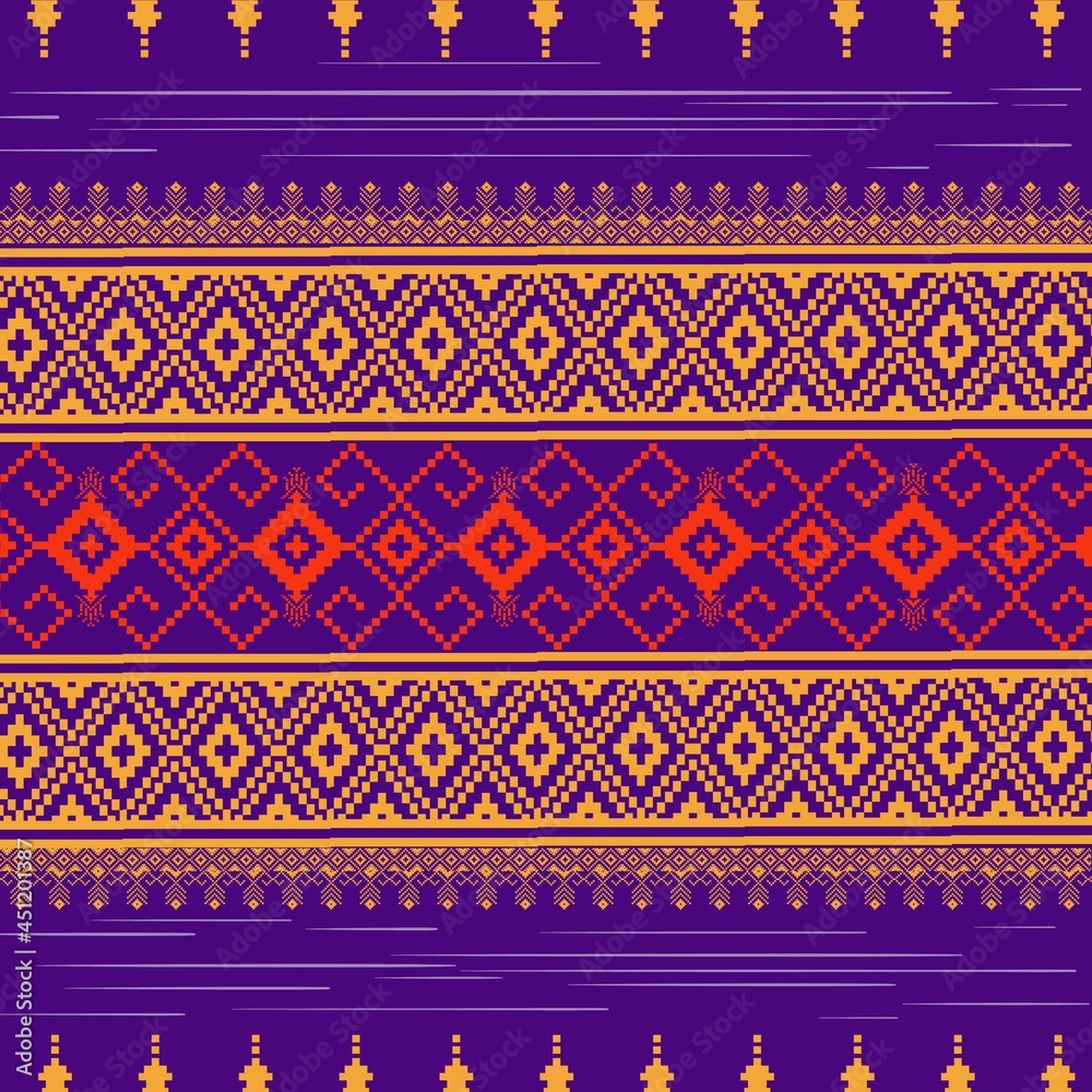 Geometric ethnic oriental ikat pattern traditional Design for background,carpet,wallpaper,clothing,wrapping,Batik,fabric,illustration.embroidery style