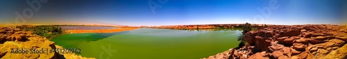 Panoramic view to Katam aka Baramar lake group of Ounianga kebir lakes at the Ennedi, Chad photo