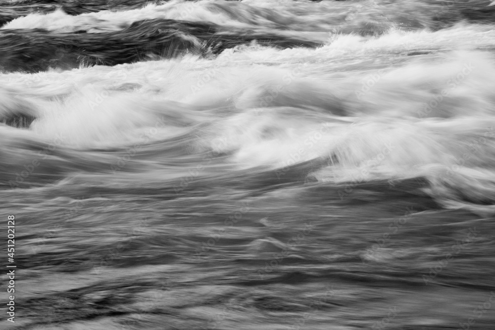 Cascades on the Niagara River in Black and white
