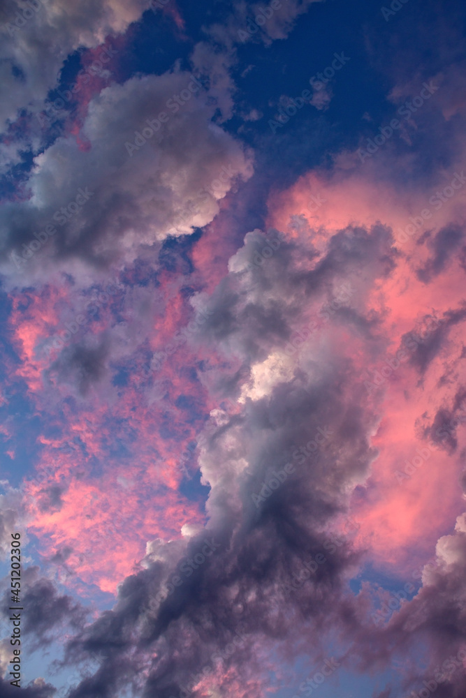 Abstract color of clouds and sky on pink in evening sunshine. Abstract color of clouds and sky on pink in evening sunshine.