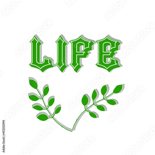 green eco text with leaves love 