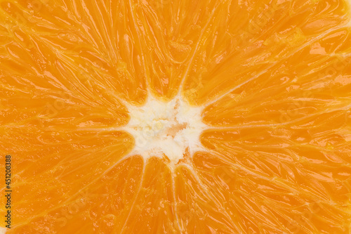 Yellow juicy orange closeup macro pulp