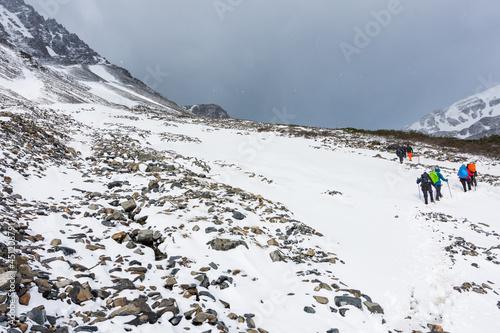 Trekking over Jon Gardner Pass, Patagonia