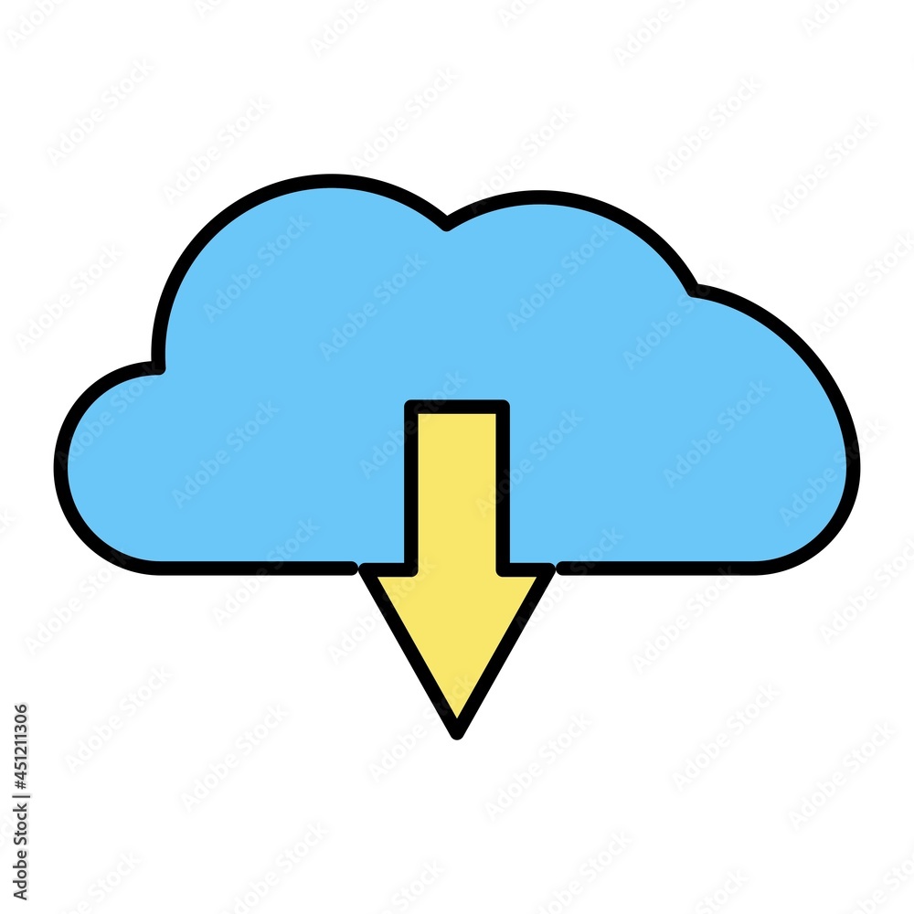 Vector Download Filled Outline Icon Design Vector Download Filled Outline Icon Design
