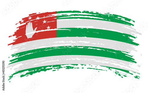 Abkhazia flag in grunge brush stroke, vector