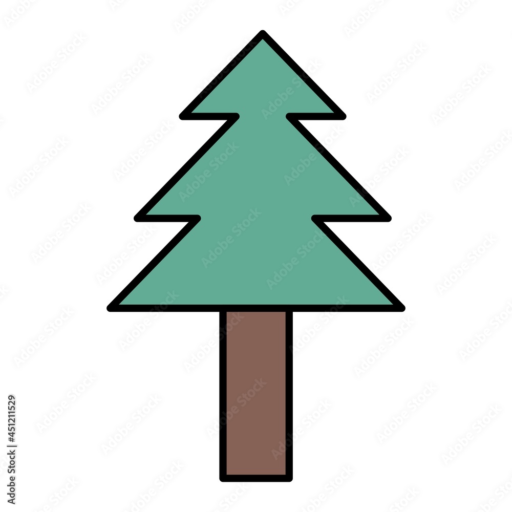 Fototapeta premium Vector Pine tree Filled Outline Icon Design