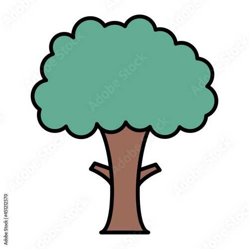 Vector Tree Filled Outline Icon Design