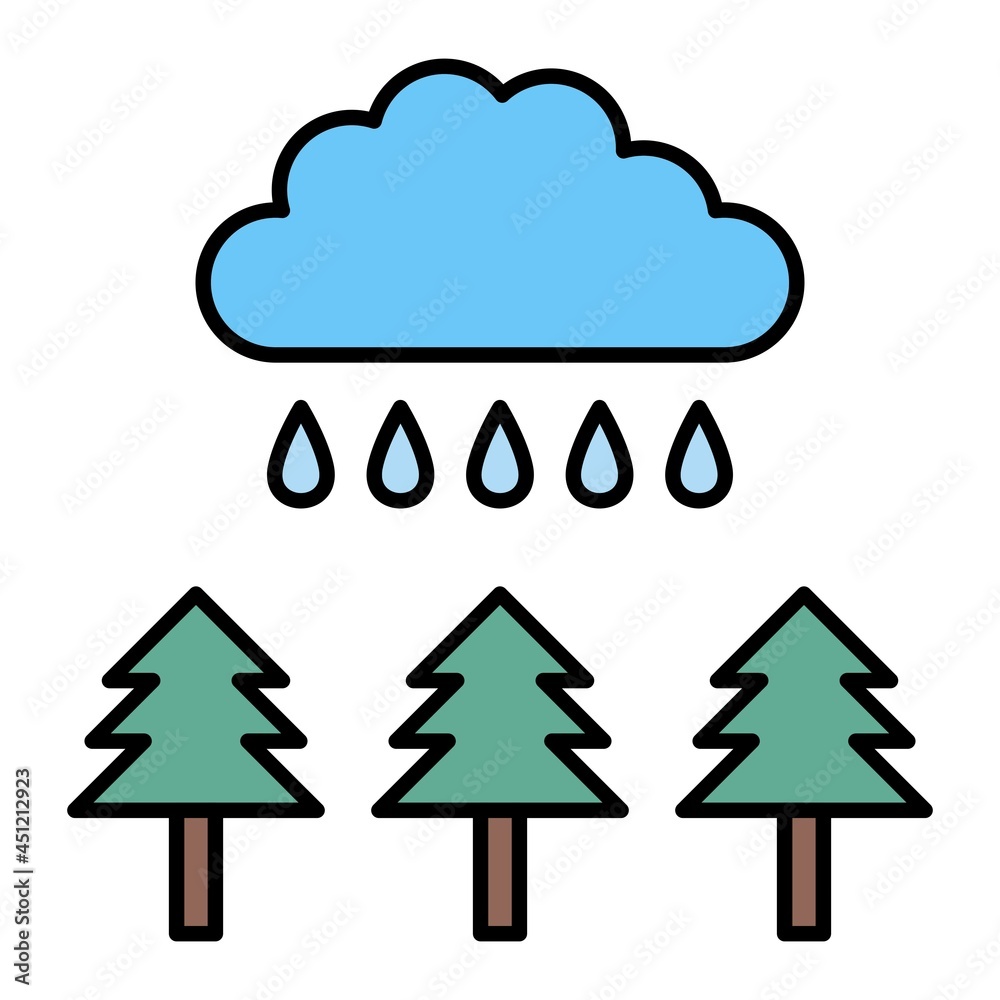 Vector Rainforest Filled Outline Icon Design Vector Rainforest Filled Outline Icon Design