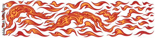 Flames. Editable hand drawn illustration. Vector engraving. Isolated on white background. 8 EPS