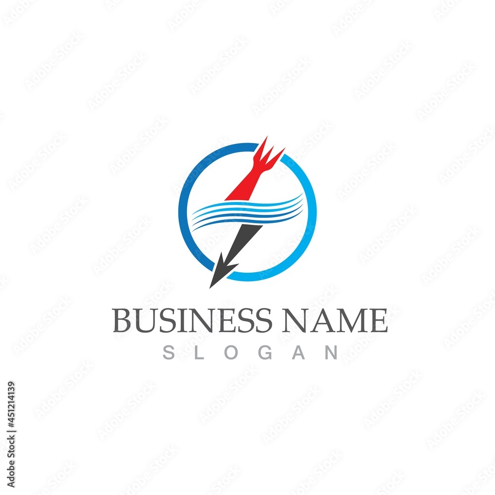 Obraz premium flash thunderbolt logo template