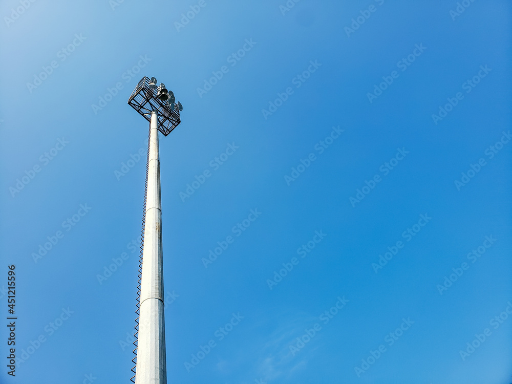 lights against blue sky