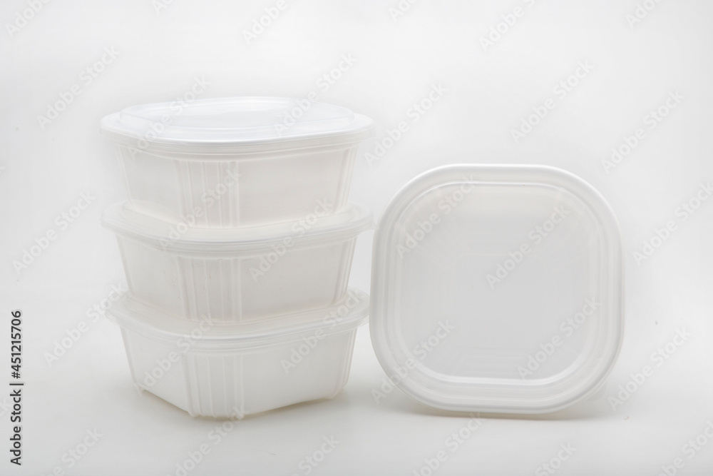 Plastic food container on a white background Plastic food container on a white background