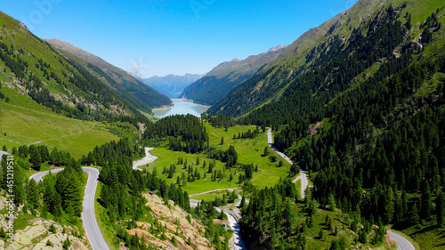 Beautiful Kaunertal Valley in the Austrian Alps - famous glacier in Austria - travel photography by drone photo