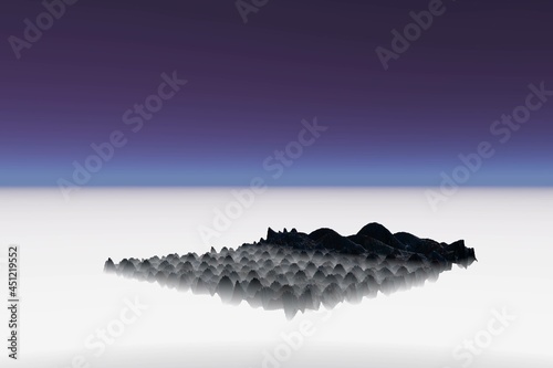 Fototapeta Naklejka Na Ścianę i Meble -  undefined figure milk ground blue scy surreal scene 3d rendering