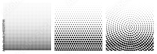 Set of Halftone Element, Monochrome Abstract Graphic. Ready for DTP, Prepress or Generic Concepts.