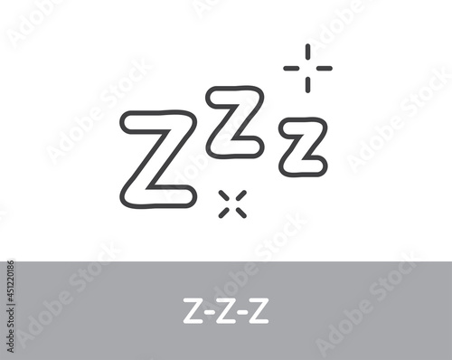 Zzz Sleeping (No Person) Icon Vector Illustration Logo Template