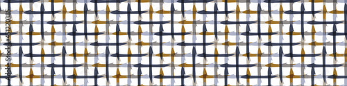 Masculine broken stripe seamless border pattern. Classic retro line design for digital masking tape edging. Repeatable striped male banner in vector.