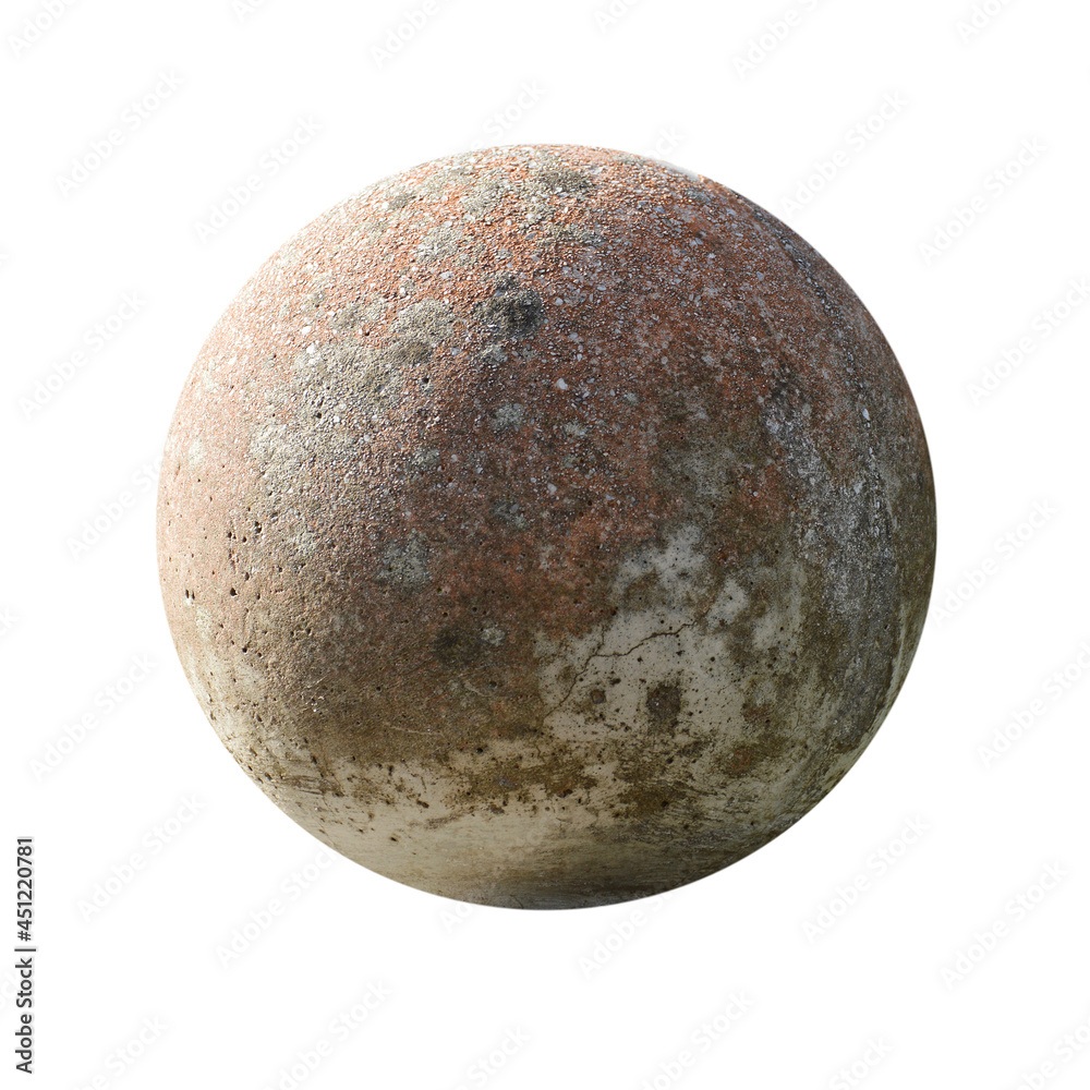 Naklejka premium Stone ball isolated on white background