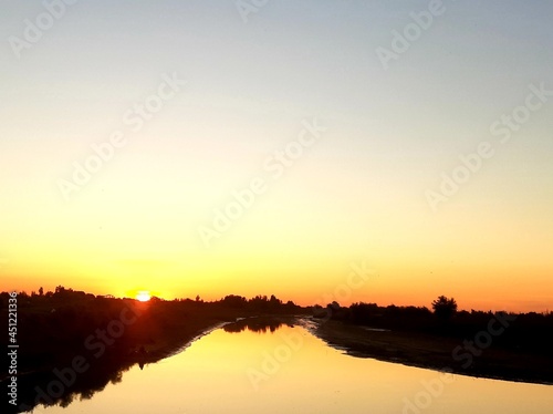 sunset over the river