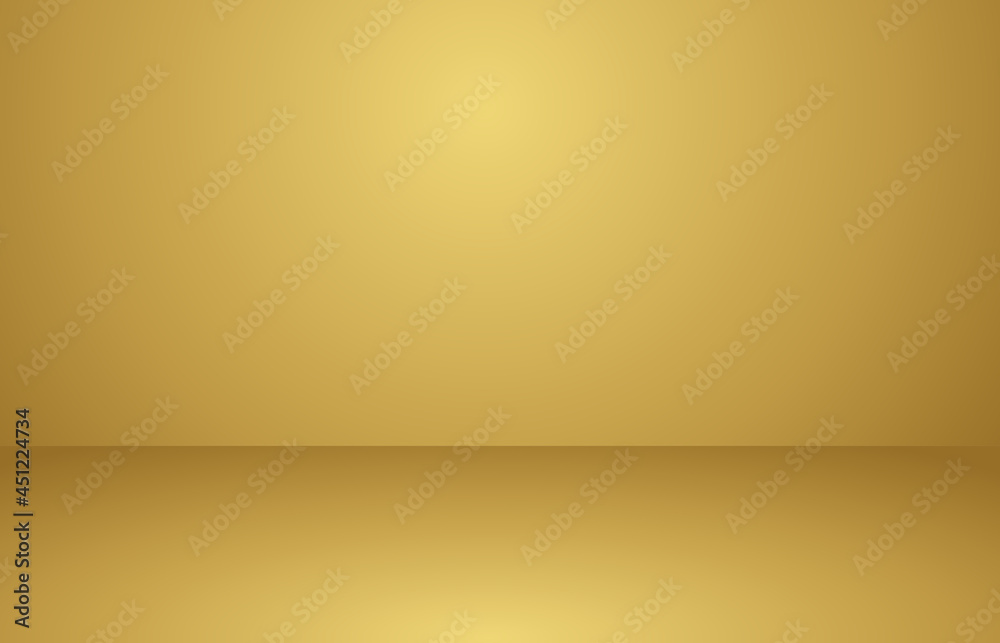 Abstract golden backgrounds gold yellow gradient room studio , Empty light interior for your creative. vector illustration.