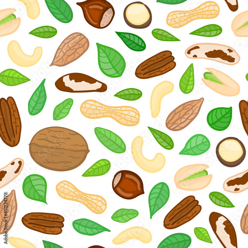 Seamless pattern with nuts.