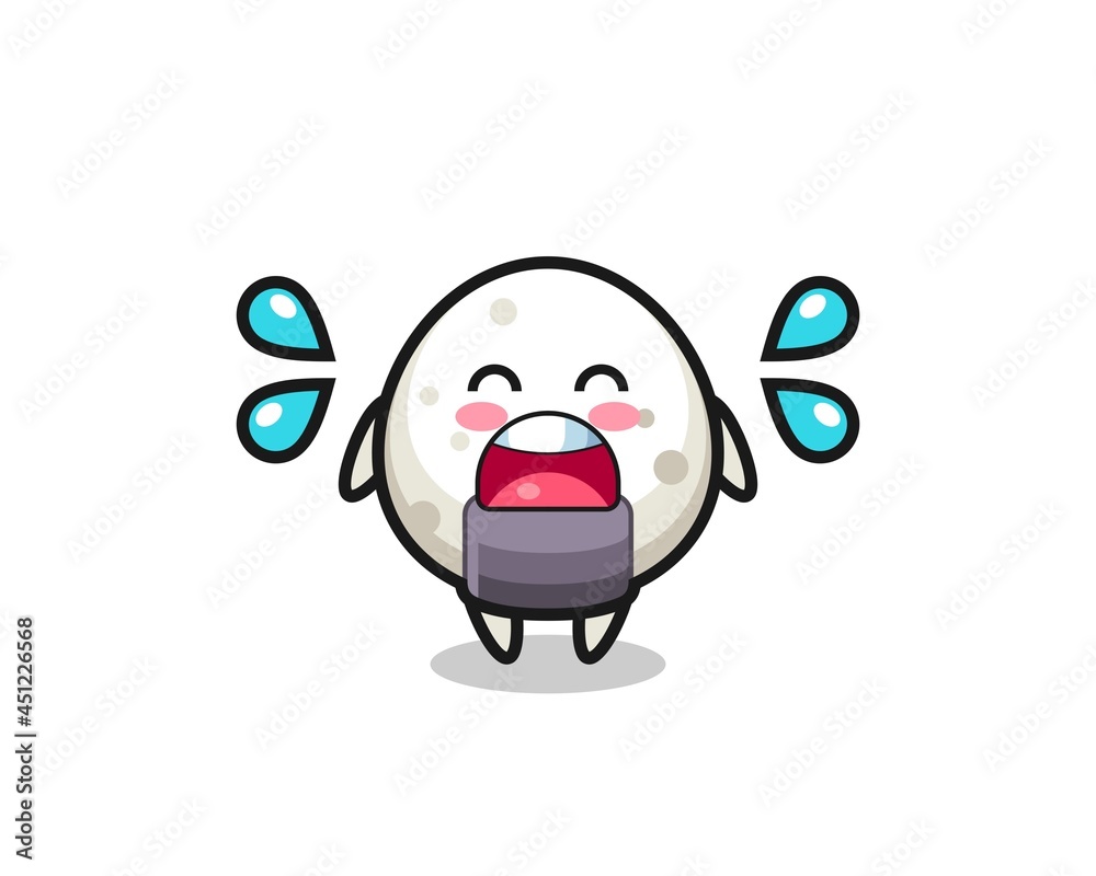 onigiri cartoon illustration with crying gesture onigiri cartoon illustration with crying gesture
