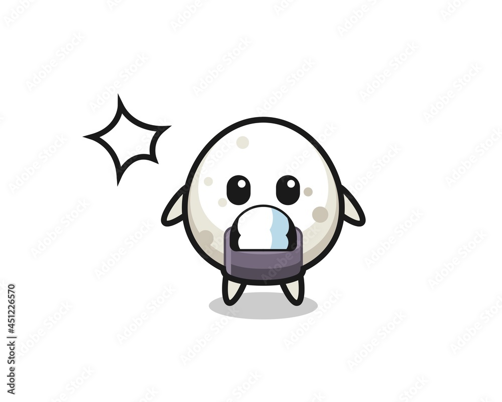onigiri character cartoon with shocked gesture onigiri character cartoon with shocked gesture