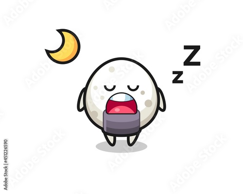 onigiri character illustration sleeping at night