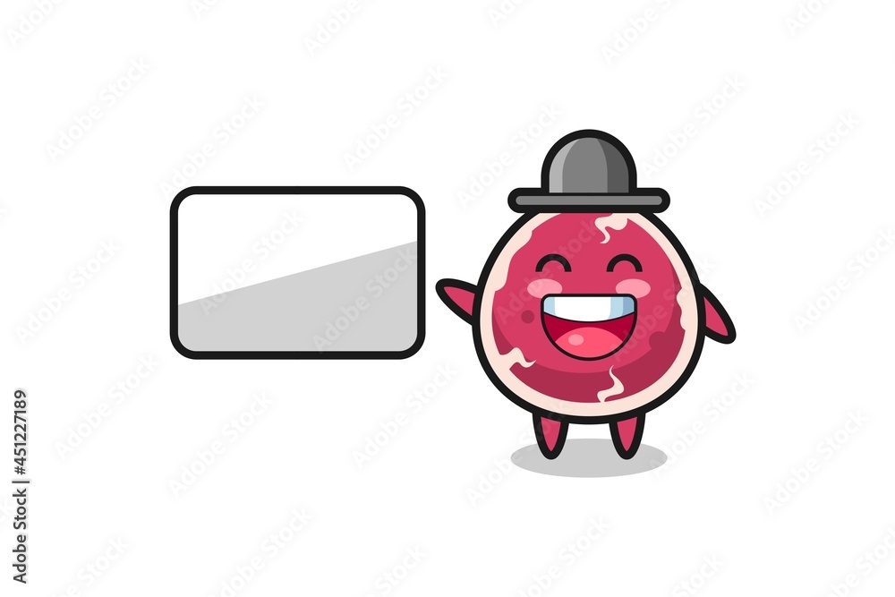 beef cartoon illustration doing a presentation beef cartoon illustration doing a presentation