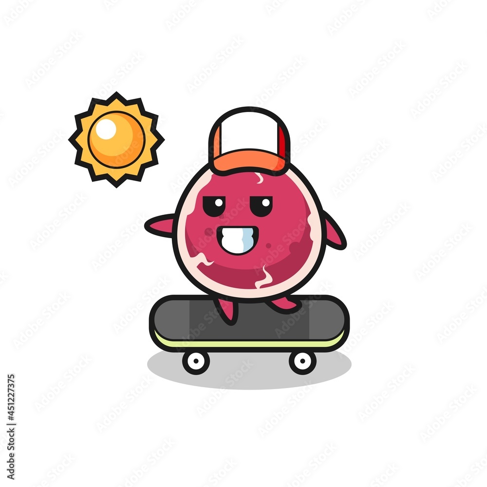 beef character illustration ride a skateboard beef character illustration ride a skateboard
