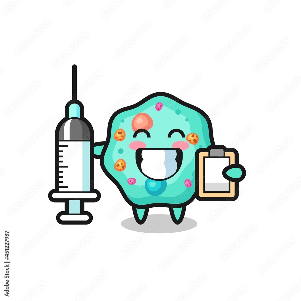Mascot Illustration of amoeba as a doctor
