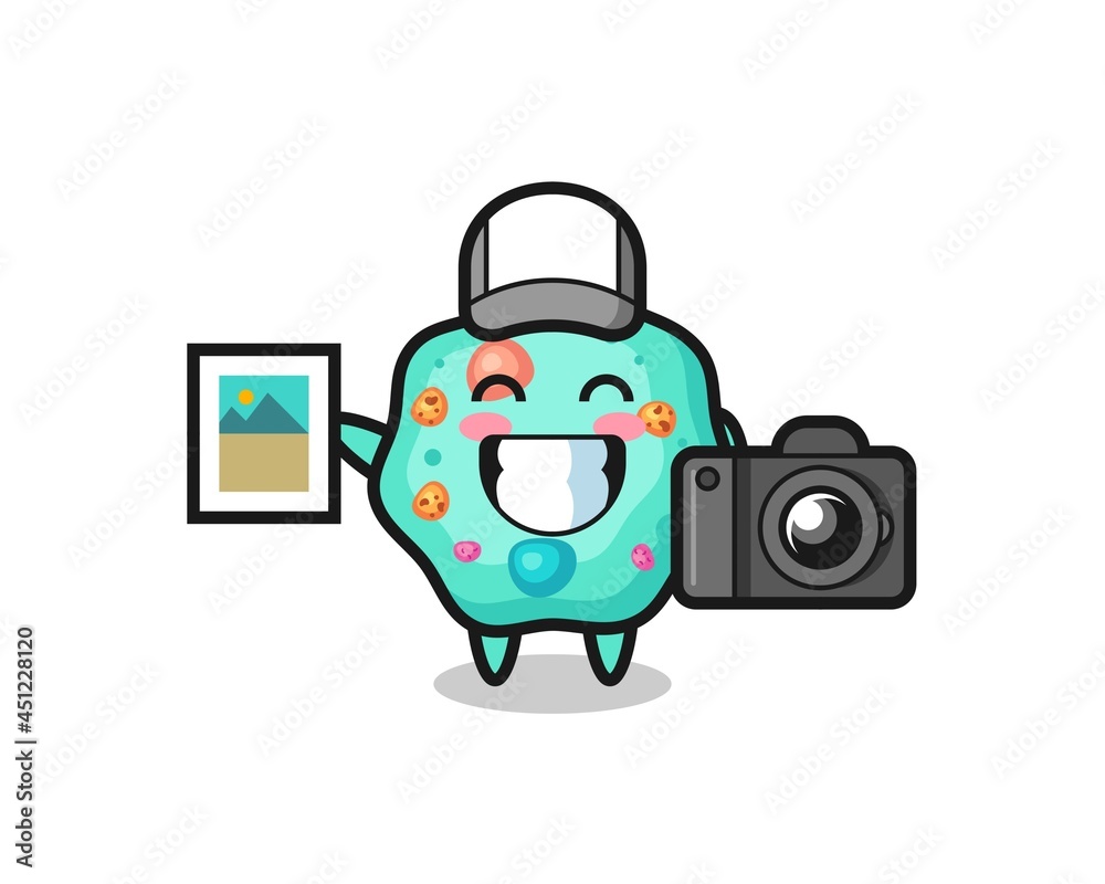 Character Illustration of amoeba as a photographer Character Illustration of amoeba as a photographer