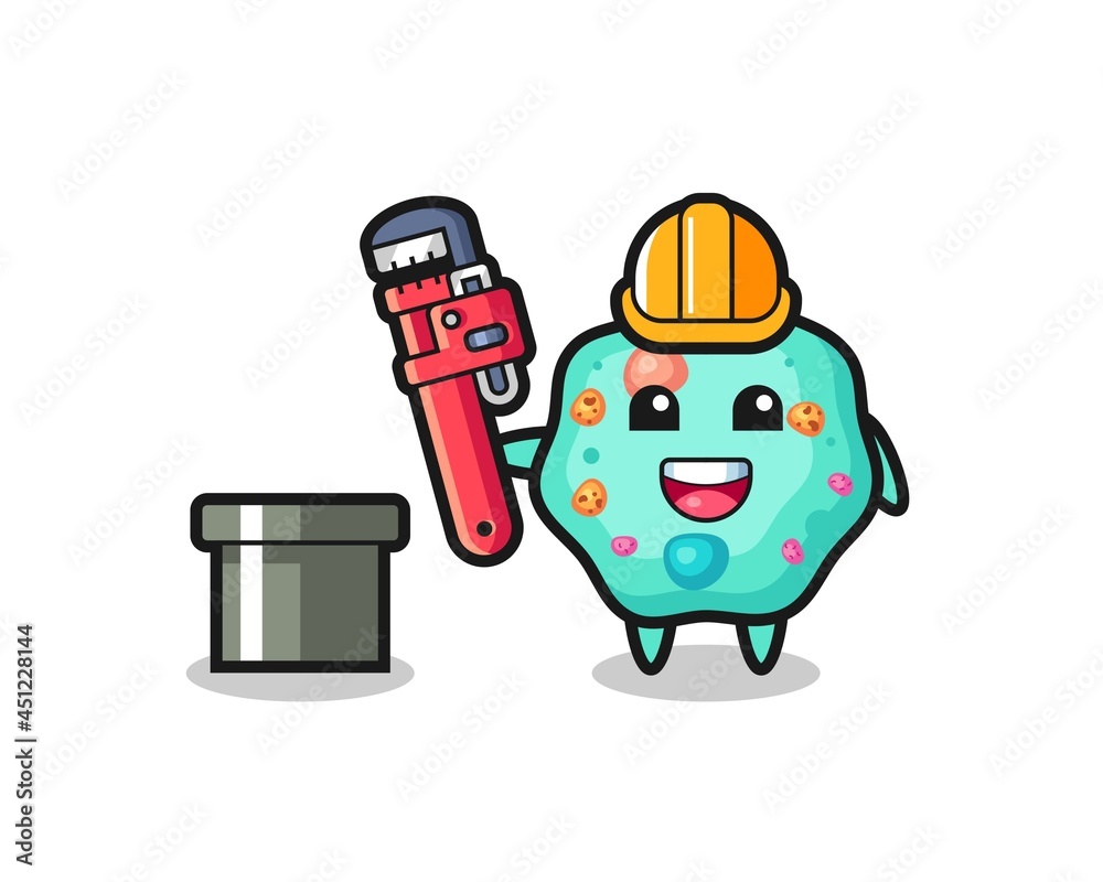 Character Illustration of amoeba as a plumber Character Illustration of amoeba as a plumber