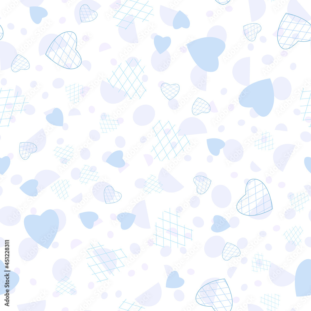 Heart seamless pattern. Blue children's drawing from hearts. For kids prints, textiles, bed linen. Modern, trendy geometric Valentine's Day pattern. Romantic, casual for the holiday. Vector Heart seamless pattern. Blue children's drawing from hearts. For kids prints, textiles, bed linen. Modern, trendy geometric Valentine's Day pattern. Romantic, casual for the holiday. Vector