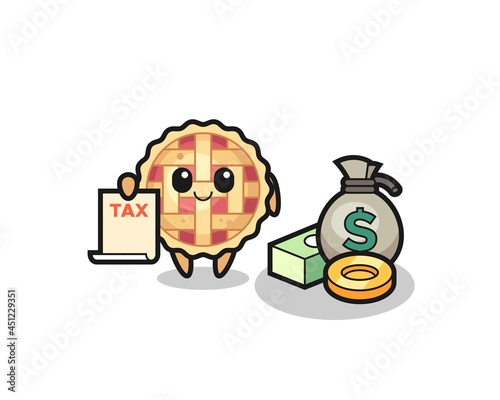 Character cartoon of apple pie as a accountant