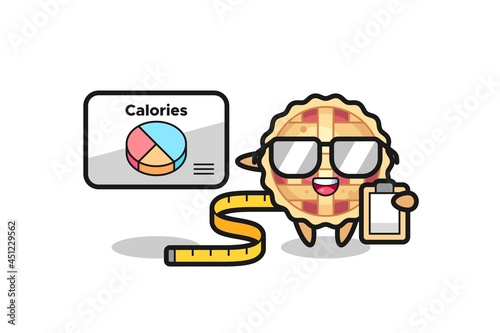 Illustration of apple pie mascot as a dietitian