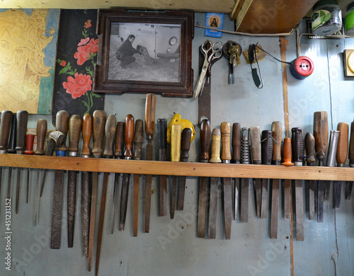 tools in the carpentry workshop