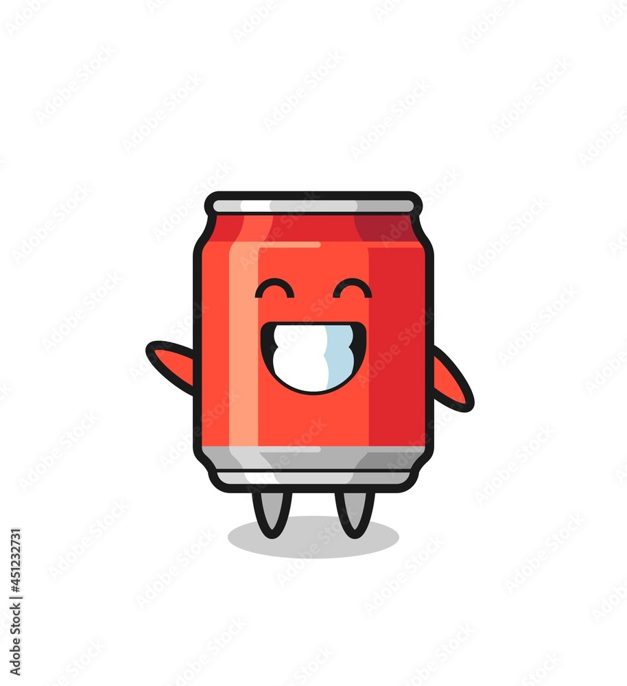 drink can cartoon character doing wave hand gesture drink can cartoon character doing wave hand gesture