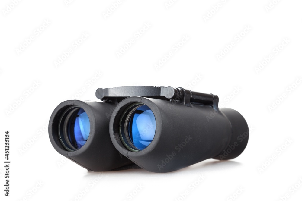 Black binoculars isolated over white background Black binoculars isolated over white background