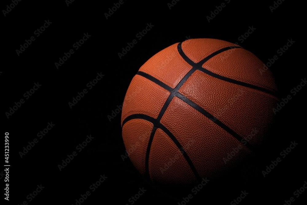 Basket Ball over Black Background