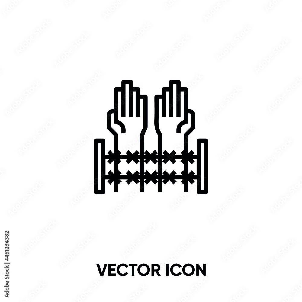 Refugee vector icon. Modern, simple flat vector illustration for website or mobile app.Immigration or migrant symbol, logo illustration. Pixel perfect vector graphics Refugee vector icon. Modern, simple flat vector illustration for website or mobile app.Immigration or migrant symbol, logo illustration. Pixel perfect vector graphics