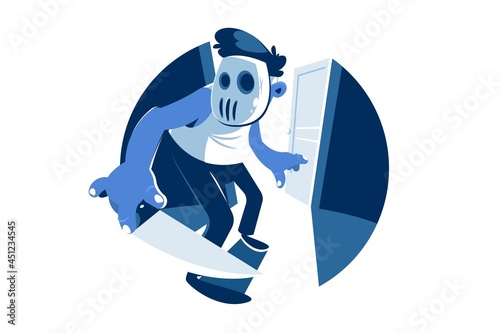 Dude wearing hockey mask