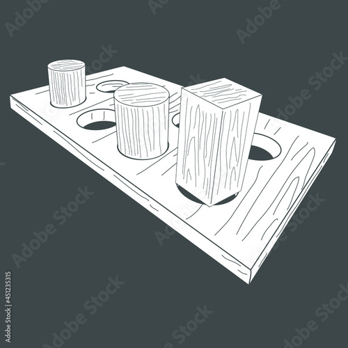 mismatch between the wooden peg and the hole in the board