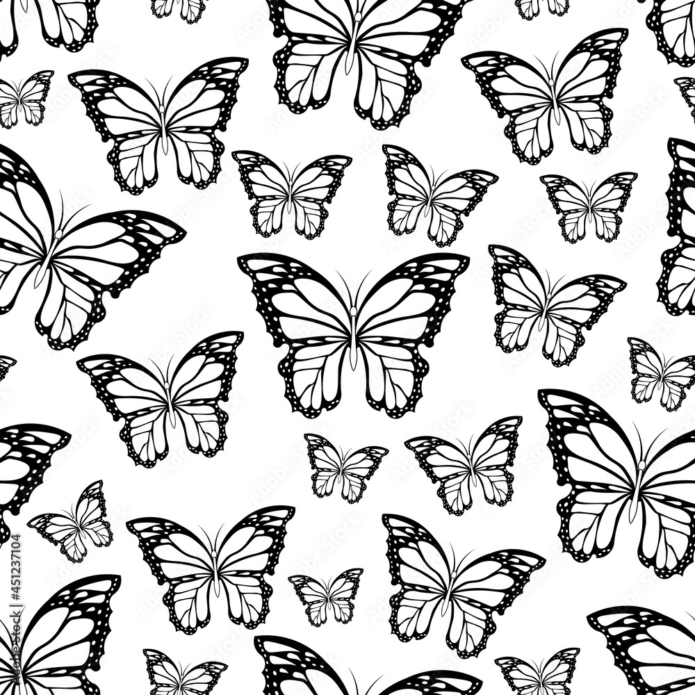 Obraz premium seamlesss vector pattern of butterfly